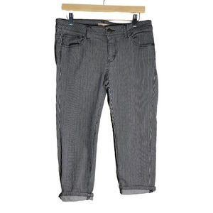 CAbi Jeans Johnny Cropped Railroad Striped Jeans Size 8 Style #324